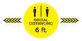 Coronavirus COVID-19 virus social distancing concept. Stay six feet apart