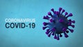 Coronavirus Covid-19 - Word Corona Virus Banner Blue Isolated with Color Background. Microbiology And Virology Concept Covid-19.