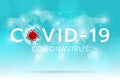 Create Coronavirus image on the earth and cyan background