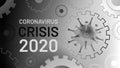 Coronavirus crisis 2020. Coronacrisis. Conceptual visualization of a recession due to a virus. Covid-19 pandemic is affecting the