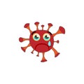 Coronavirus crying emoticon flat icon. isolated illustration element Royalty Free Stock Photo
