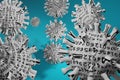 Coronavirus 3D, coronavirus strain, pandemic outbreak, country spread concept. 3D rendering. Death statistics .