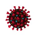 Coronavirus 3d realistic model isolated on white background. Coronavirus cell, wuhan virus disease