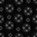 Coronavirus 3D render. Minimalist Black Virus Seamless Pattern