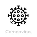 Coronavirus, Danger Virus vector line