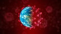 Coronavirus dangerous pandemic omicron virus Covid-19 worldwide. Vaccine research and vaccination. 3D globe epidemic concept virus Royalty Free Stock Photo