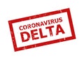 CORONAVIRUS DELTA Red Rectangle Frame Grunged Seal