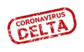 CORONAVIRUS DELTA Red Rounded Rectangle Scratched Badge