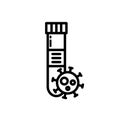 Coronavirus detection infection laboratory line icon, vector illustration