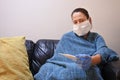 Coronavirus diagnosed patient in home isolation Royalty Free Stock Photo