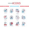 Coronavirus disease - colorful line design style icons