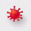 Coronavirus disease COVID-19, dangerous infection isolated on transparent background.Vector