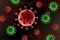 Coronavirus Disease COVID-19, Dangerous Respiratory Infection, SARS-CoV-2. Influenza Outbreak, Red Pathogen Flu Or Hiv Virus,