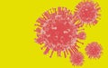 Coronavirus disease COVID-19 infection medical illustration. China pathogen respiratory influenza covid virus cells. New official