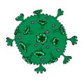 Coronavirus disease COVID-19 infection medical isolated. China pathogen respiratory influenza covid virus cells. New
