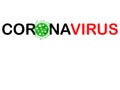 Sign that says coronavirus with a virus on the o