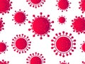 Coronavirus disease COVID-19. Virus cell seamless pattern. 2019-nCoV, middle east respiratory syndrome. Pandemic of coronavirus.