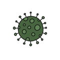 Coronavirus doodle icon, vector illustration