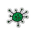 Coronavirus doodle icon, vector illustration
