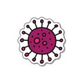 Coronavirus doodle icon, vector illustration