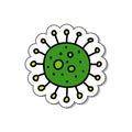 Coronavirus doodle icon, vector illustration