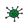 Coronavirus doodle icon, vector illustration
