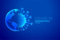 Coronavirus and earth outburst concept background design