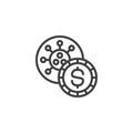 Coronavirus economic line icon.