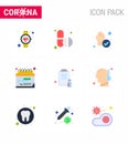 25 Coronavirus Emergency Iconset Blue Design such as clipboard, quarantine, capsule, event, cleaned