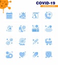 25 Coronavirus Emergency Iconset Blue Design such as hygiene, germ, skull, dirty, survice