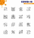 25 Coronavirus Emergency Iconset Blue Design such as medical, protection, securitybox, hand, bottle