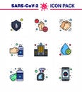 25 Coronavirus Emergency Iconset Blue Design such as medication, gestures, hands, care, washing