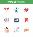 25 Coronavirus Emergency Iconset Blue Design such as question, medical, beat, virus, bacteria