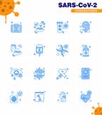 25 Coronavirus Emergency Iconset Blue Design such as twenty seconds, man, elucation, healthcare, vomit