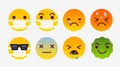 Coronavirus emojis. Vector emojis set on the theme: self-isolation, coronavirus, quarantine, epidemic, covid-19.