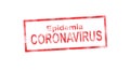 Coronavirus epidemia in red stamp illustration