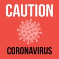 Coronavirus fight message, caution virus