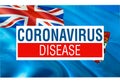 Coronavirus in Fiji flag with DISEASE DISEASE Sign, 2019-nCoV Novel Coronavirus Bacteria. 3D rendering Stop Coronavirus and No