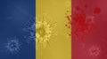 Coronavirus: flag with blood of Romania