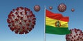 Coronavirus with Flag of Bolivia. Realistic 3d illustration