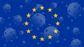 Coronavirus, flag of European Union
