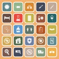 Coronavirus flat icons on orange background