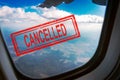 Coronavirus flight cancelled concept. Covid 19 cancellation of all flying lines and trips due to the Covid 19 virus outbreak