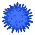 Coronavirus flu bacteria cell icon, flat style