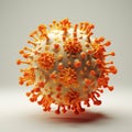 Coronavirus or Flu virus isolated, microscopic view of floating influenza virus cells. Microbiology And Virology Concept