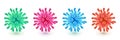Coronavirus, flu virus, pathogen microorganism, isolated on white background. Vector 3d abstract viruses, bacterium set Royalty Free Stock Photo
