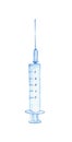 Coronavirus hand drawn watercolor medical syringe