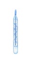 Coronavirus hand drawn watercolor medical thermometer