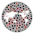 CoronaVirus Hole Round Map of Earth Mosaic