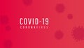 Coronavirus horizontal background. COVID-19 icon. Vector illustration on red background.